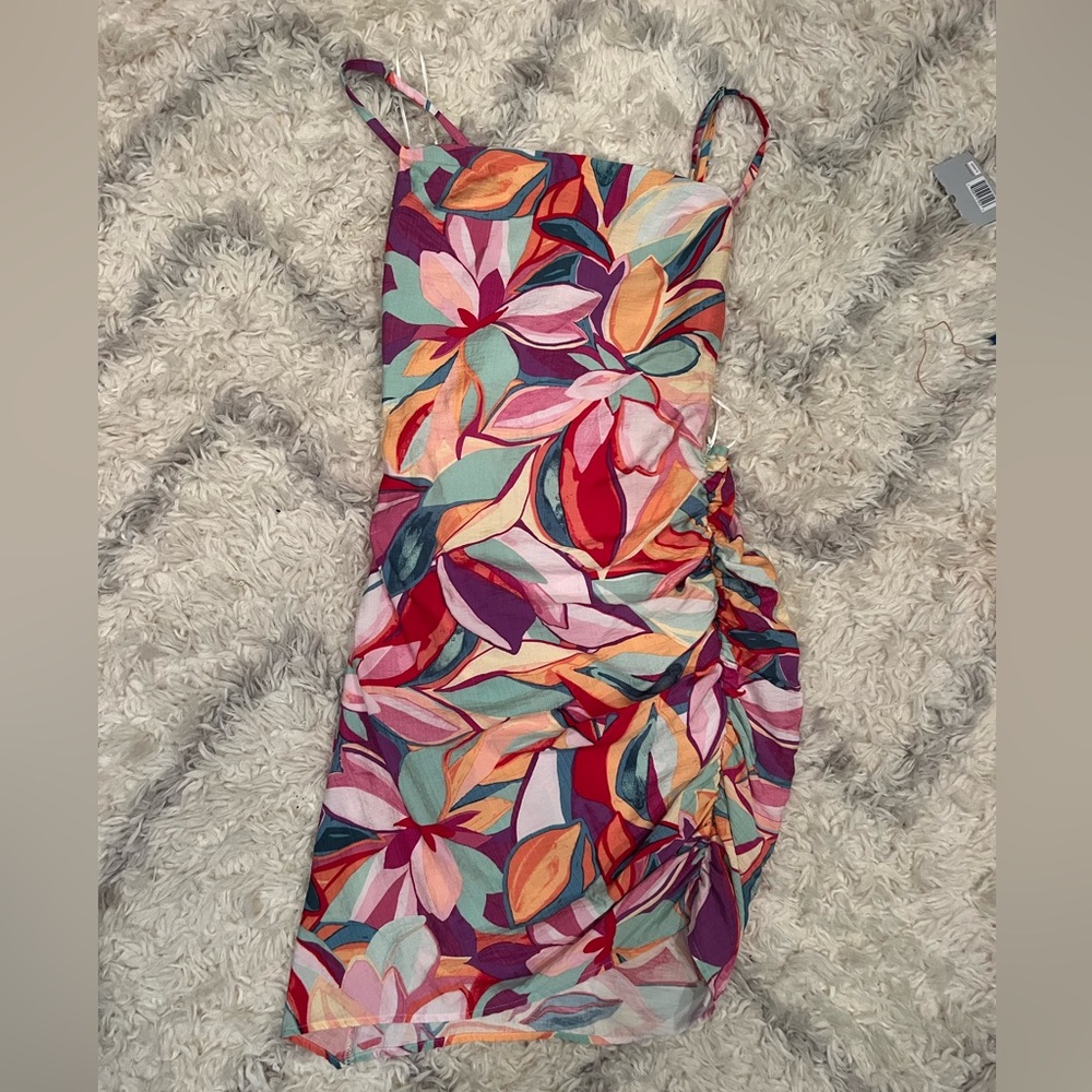 Floral vibrant mini dress